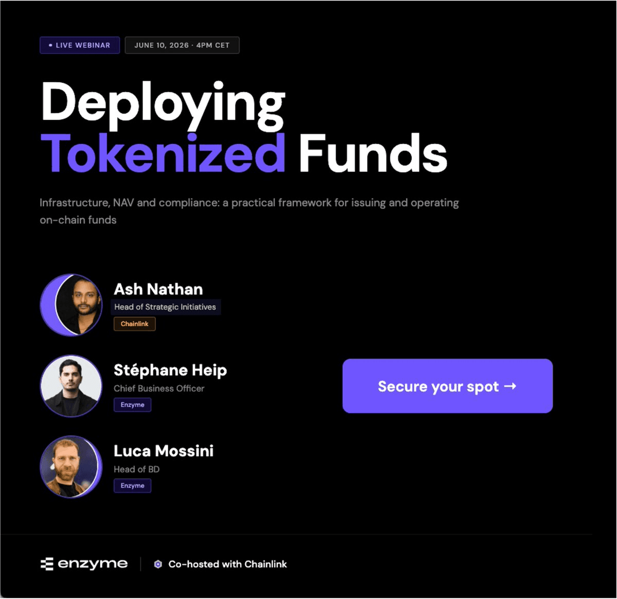Enzyme and Chainlink Host Live Workshop on Tokenized Fund Deployment