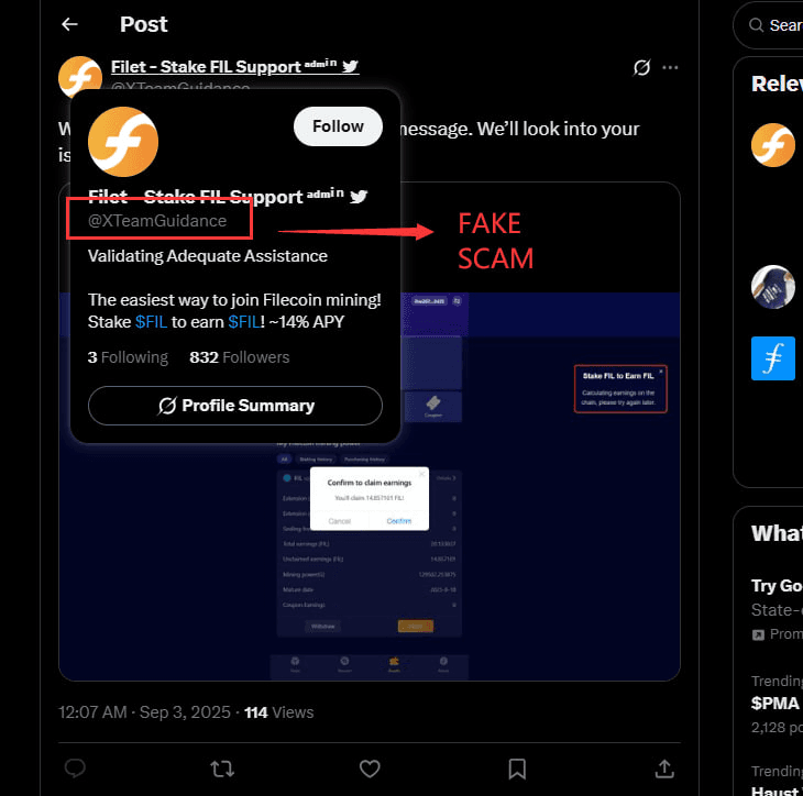 Filet Finance Warns Users About Impersonators