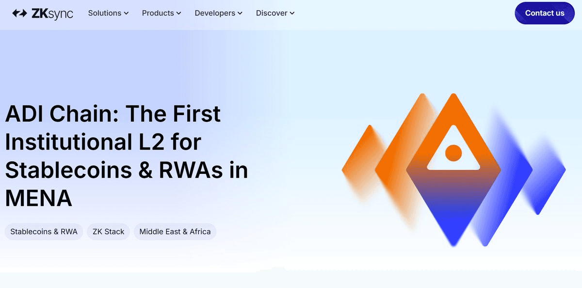 ADI Chain Selects ZKsync as Gateway for Regulated Financial Infrastructure