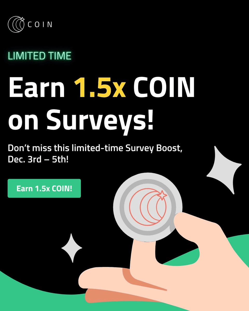 COIN App Launches 1.5x Survey Rewards Event Through December 5th