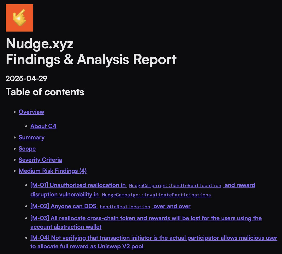 Nudge.xyz Smart Contract Audit Report Published