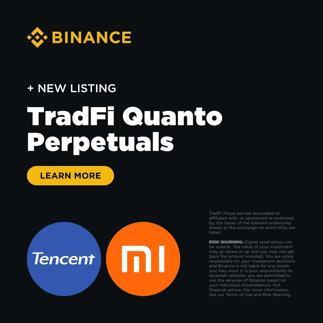 Binance Futures Launches Traditional Equity Perpetuals for Chinese Tech Stocks