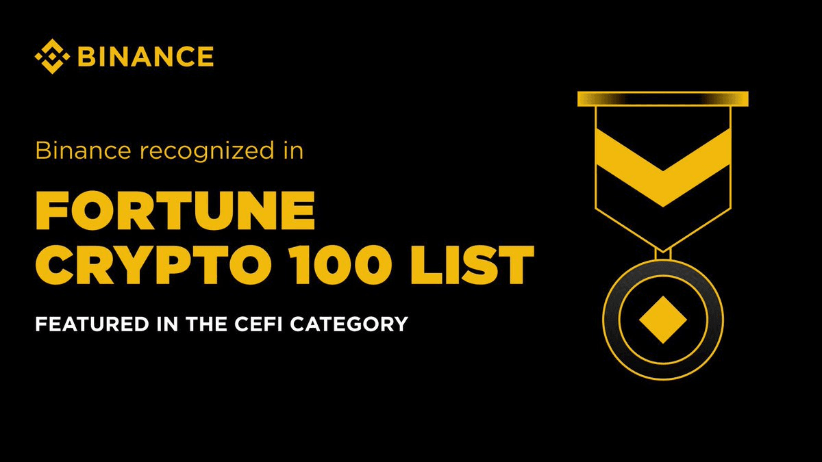Binance Named to Fortune's Inaugural Crypto 100 List