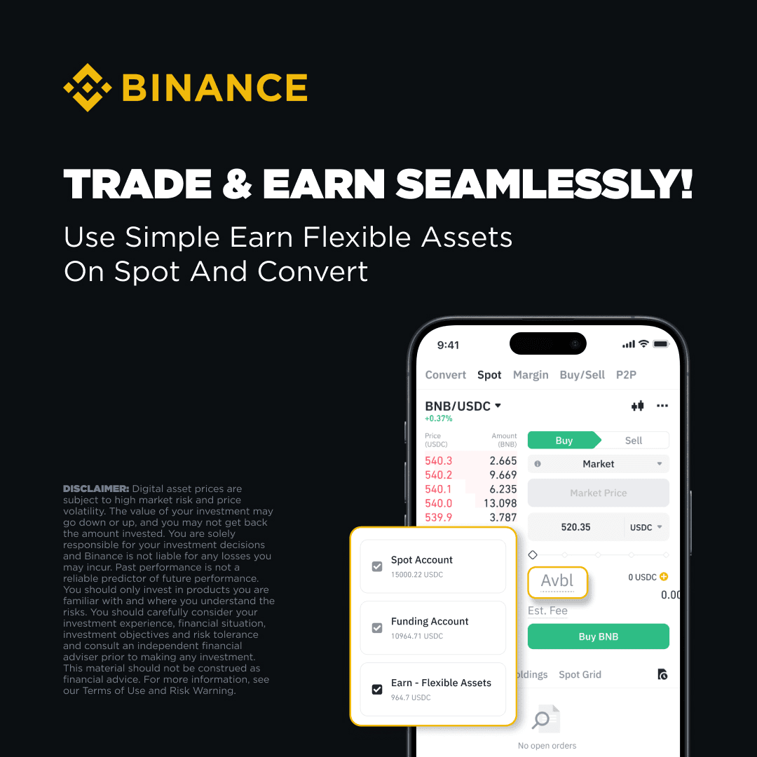 Binance Enables Trading with Simple Earn Flexible Assets