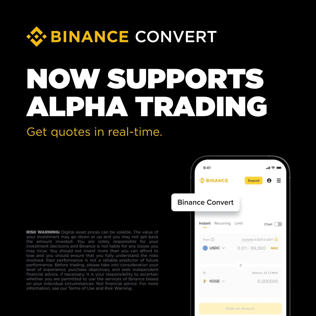 Binance Launches Web Wallet with DEX Integration and Alpha Token Support