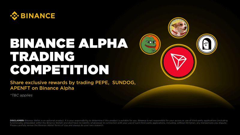 TRON Launches New Tokens on Binance Alpha with Trading Competition