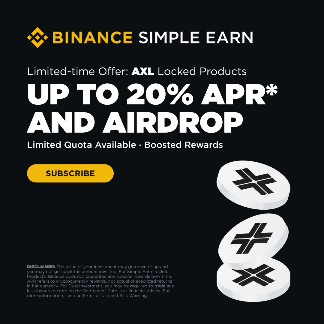 Binance Launches AXL Token Staking with 20% APR