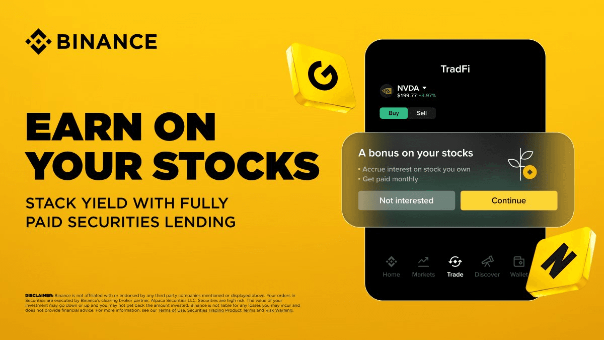 Binance Launches Stock Lending Program for Passive Income