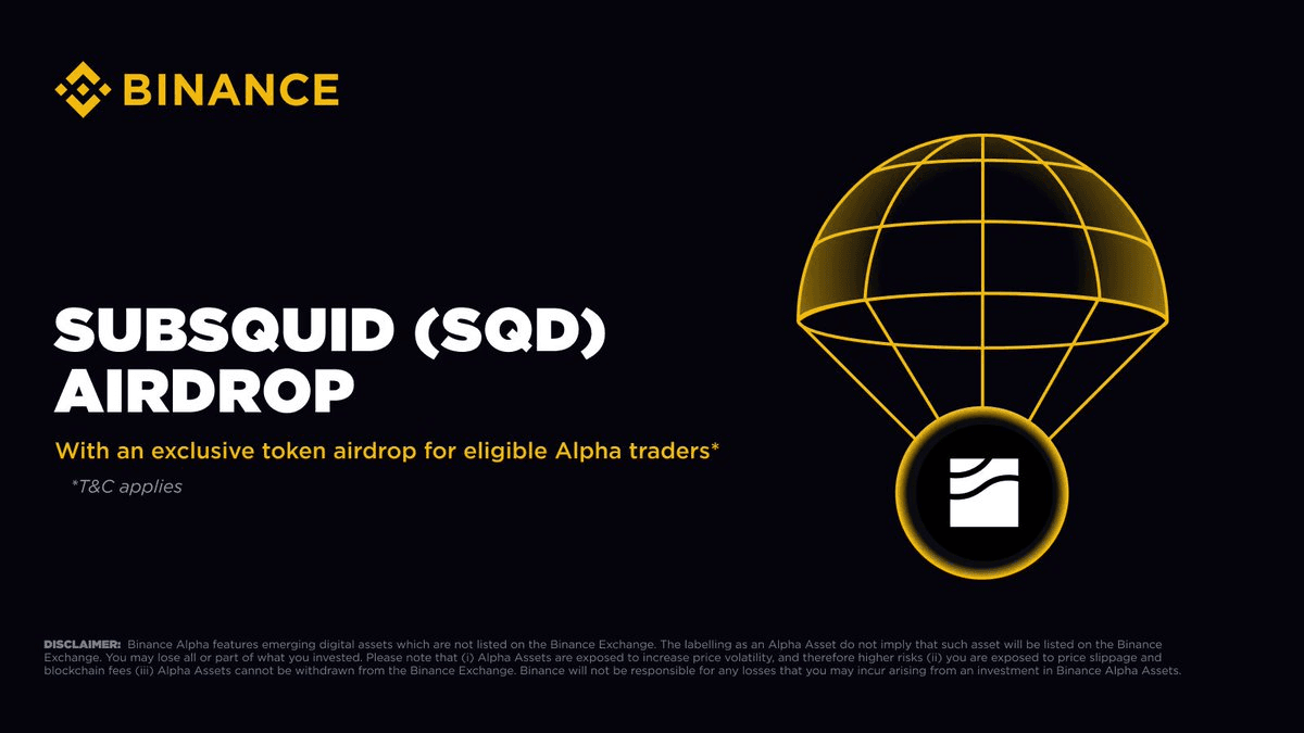 Subsquid (SQD) Featured on Binance Alpha with Airdrop and Trading Competition