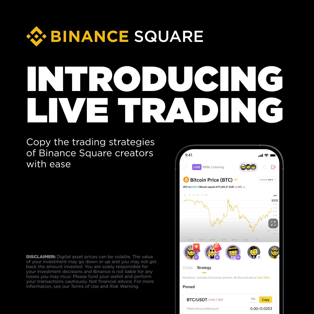 Binance Square Launches Live Trading Features