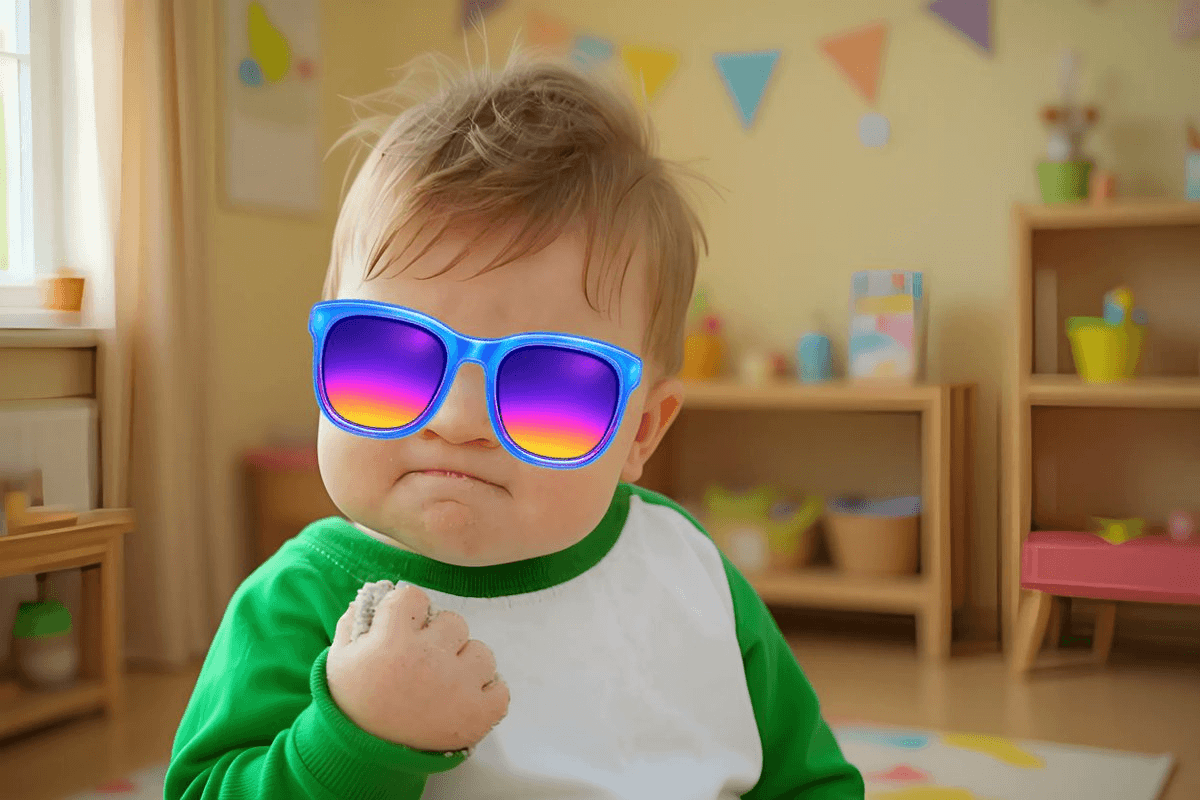NFPrompt Creator Transforms Classic Baby Meme with AI-Generated Retro Makeover