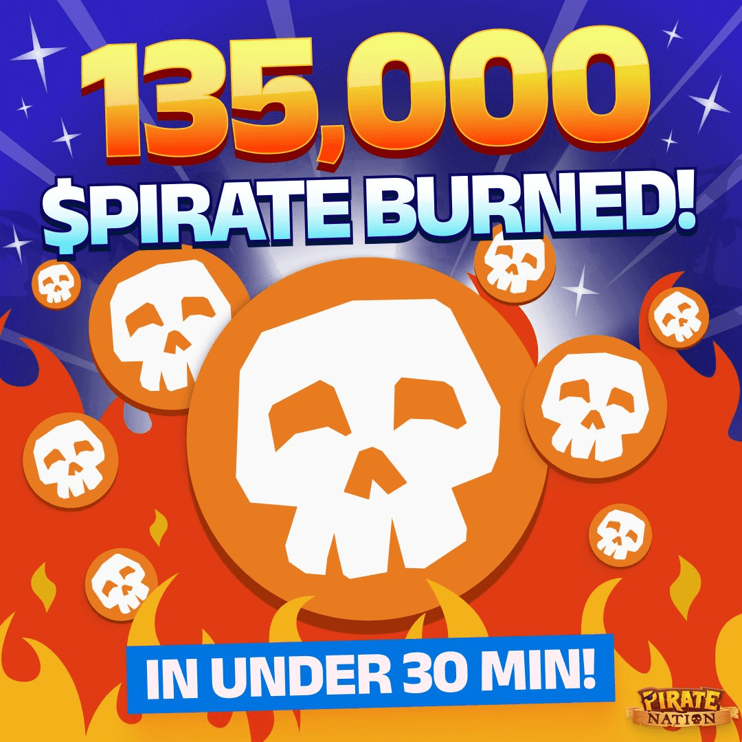 Pirate Token Burn Event Sees 135,000 PIRATE Tokens Removed