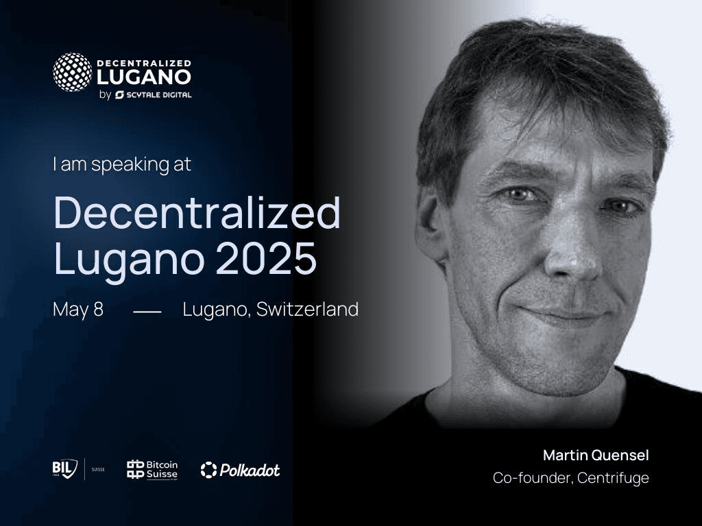 Centrifuge Co-founder Speaking at Decentrall Lugano Conference
