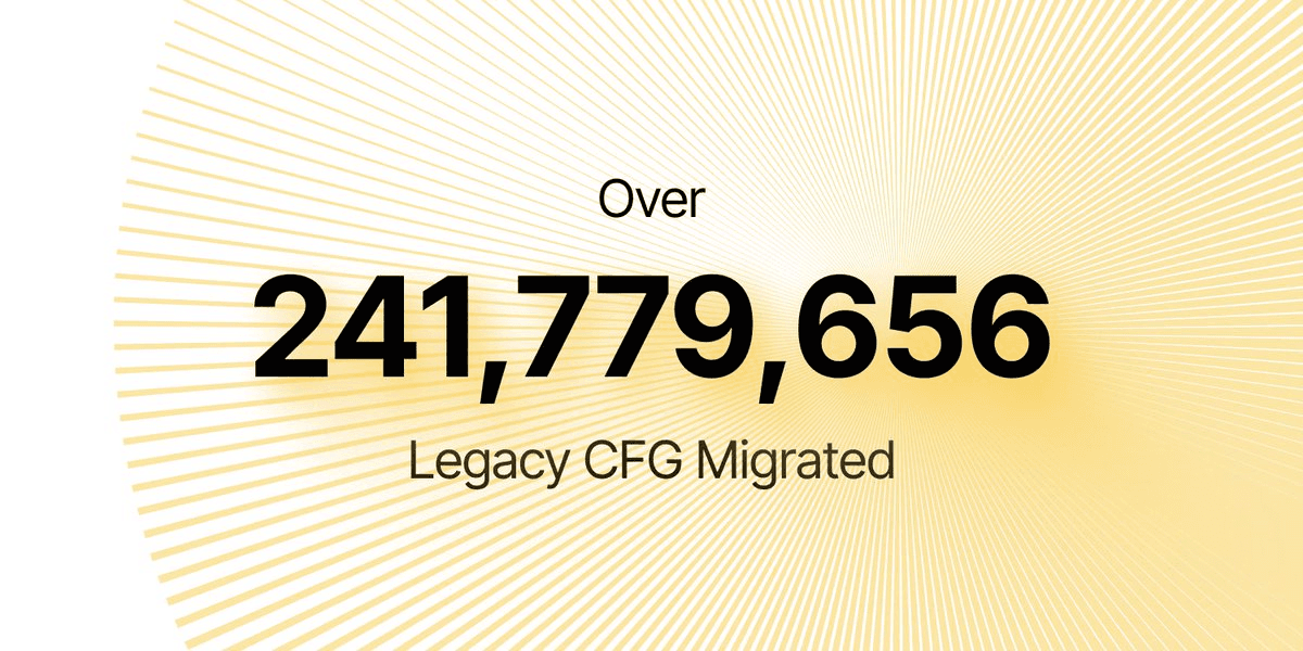 Centrifuge Token Migration Reaches 241M CFG Milestone