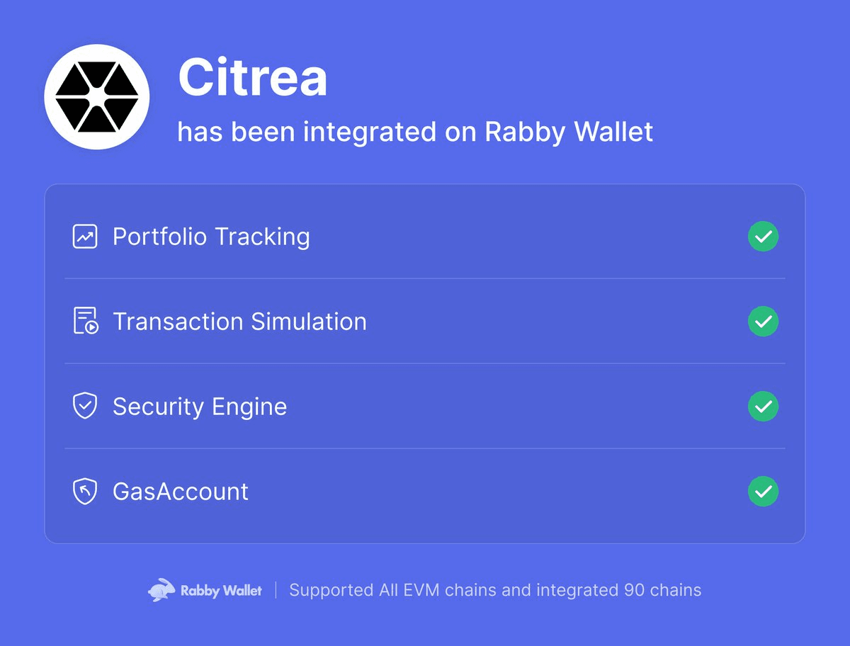 Rabby Wallet Adds Citrea Chain Support