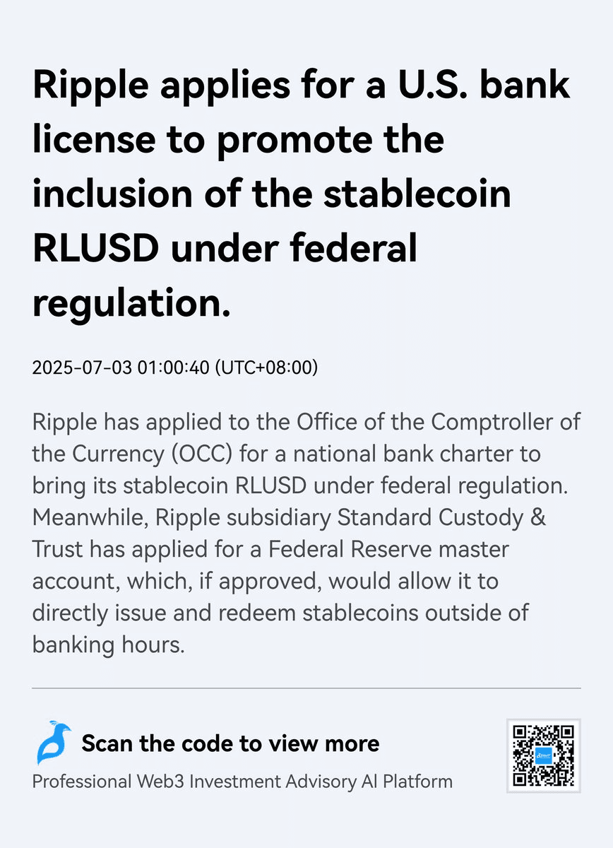Ripple Seeks US Banking Charter and Fed Account for RLUSD Stablecoin