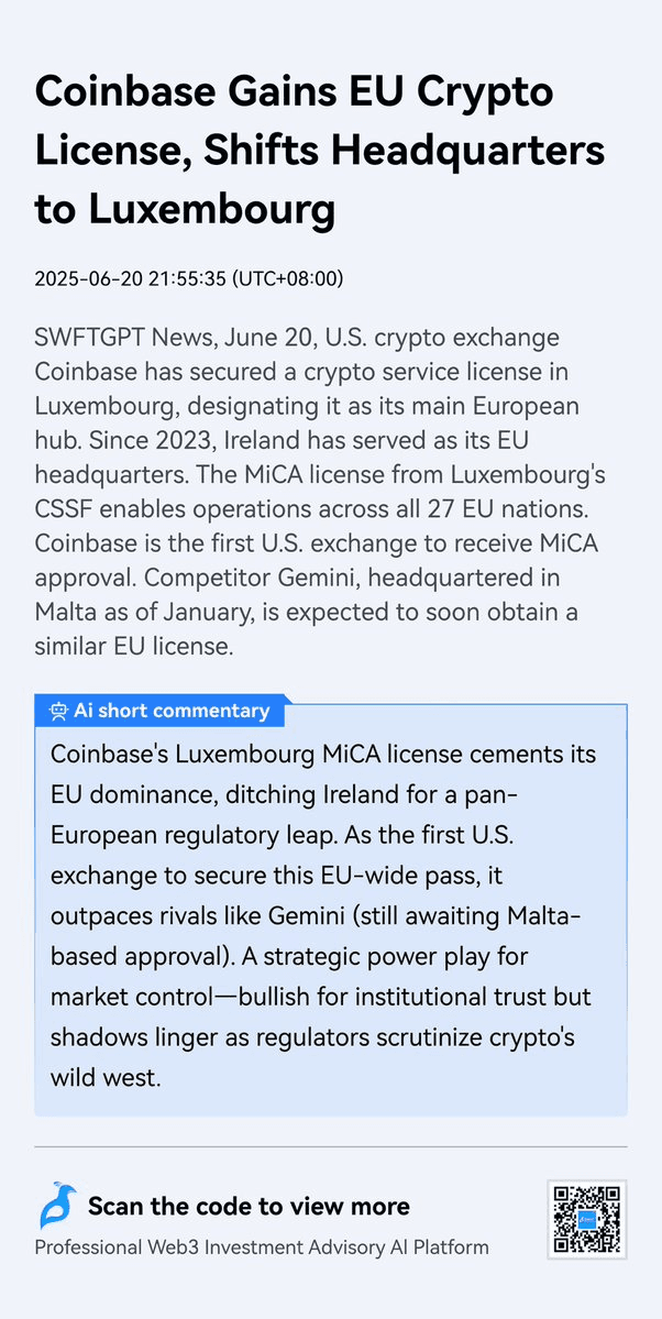 Coinbase Secures MiCA License and Establishes EU Headquarters