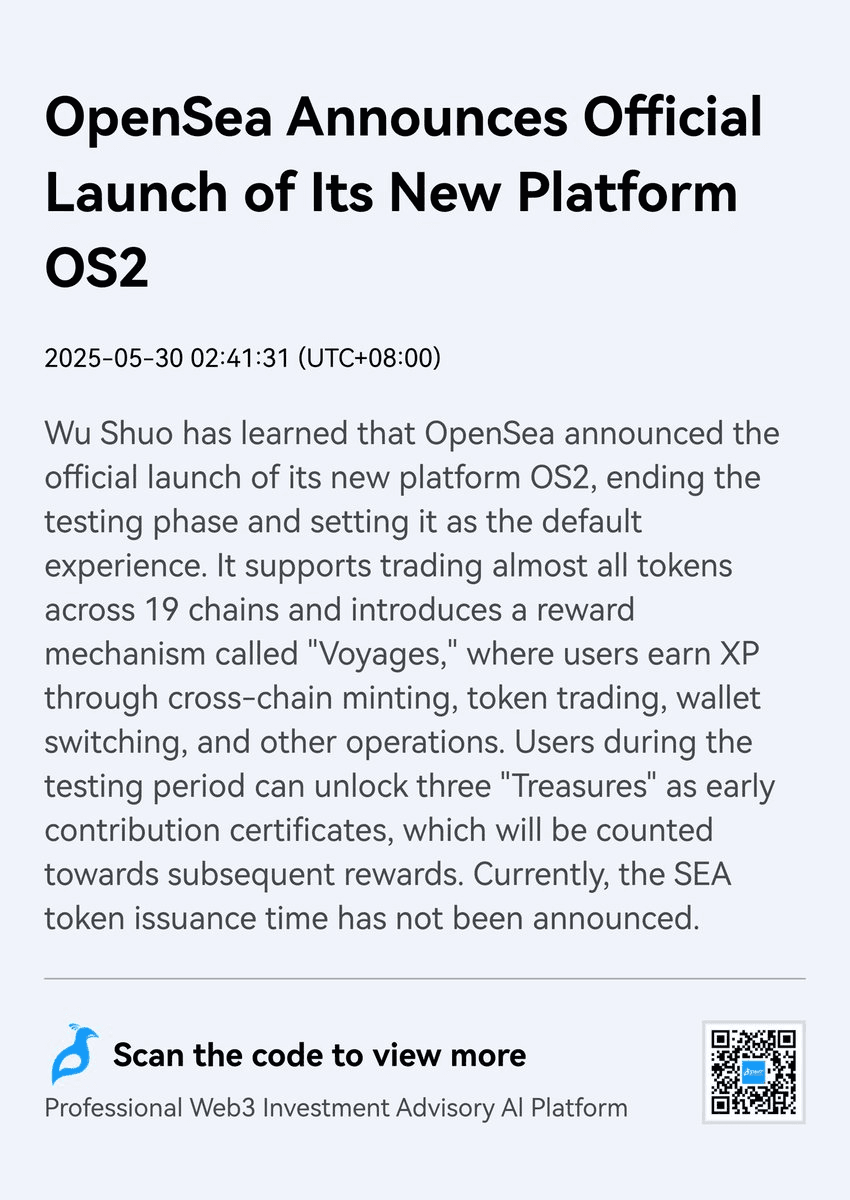 OpenSea Launches OS2 Platform with Cross-Chain Support and Rewards System