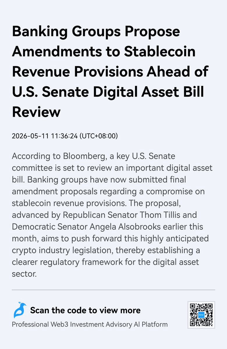 U.S. Senate Committee to Review Digital Asset Legislation Following Banking Group Amendments