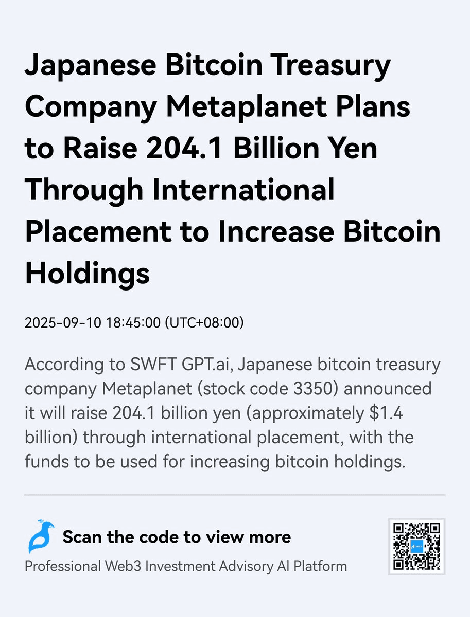Metaplanet Plans $1.4B Bitcoin Purchase