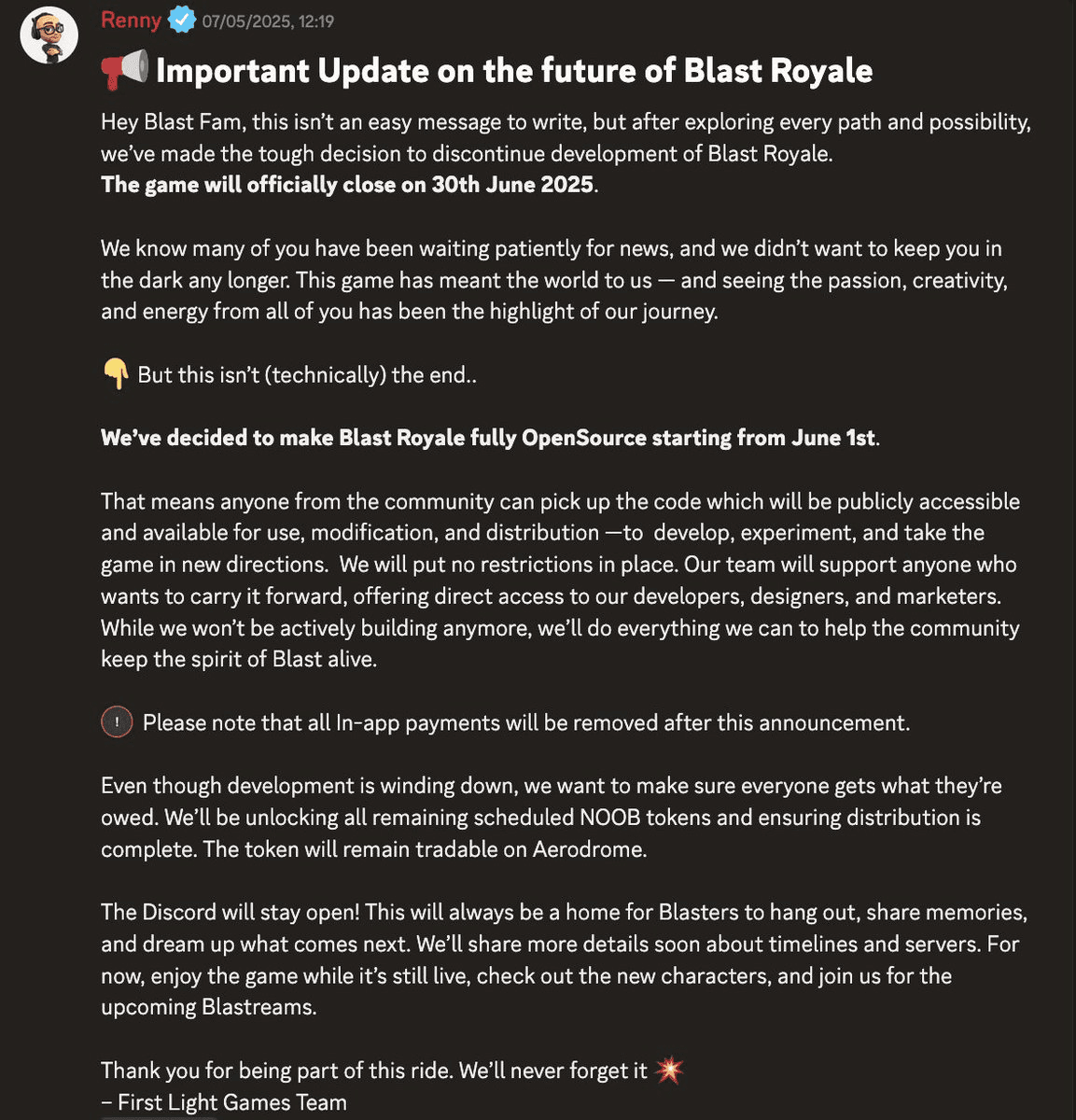 Blast Royale Announces Closure After Recent TGE Challenges