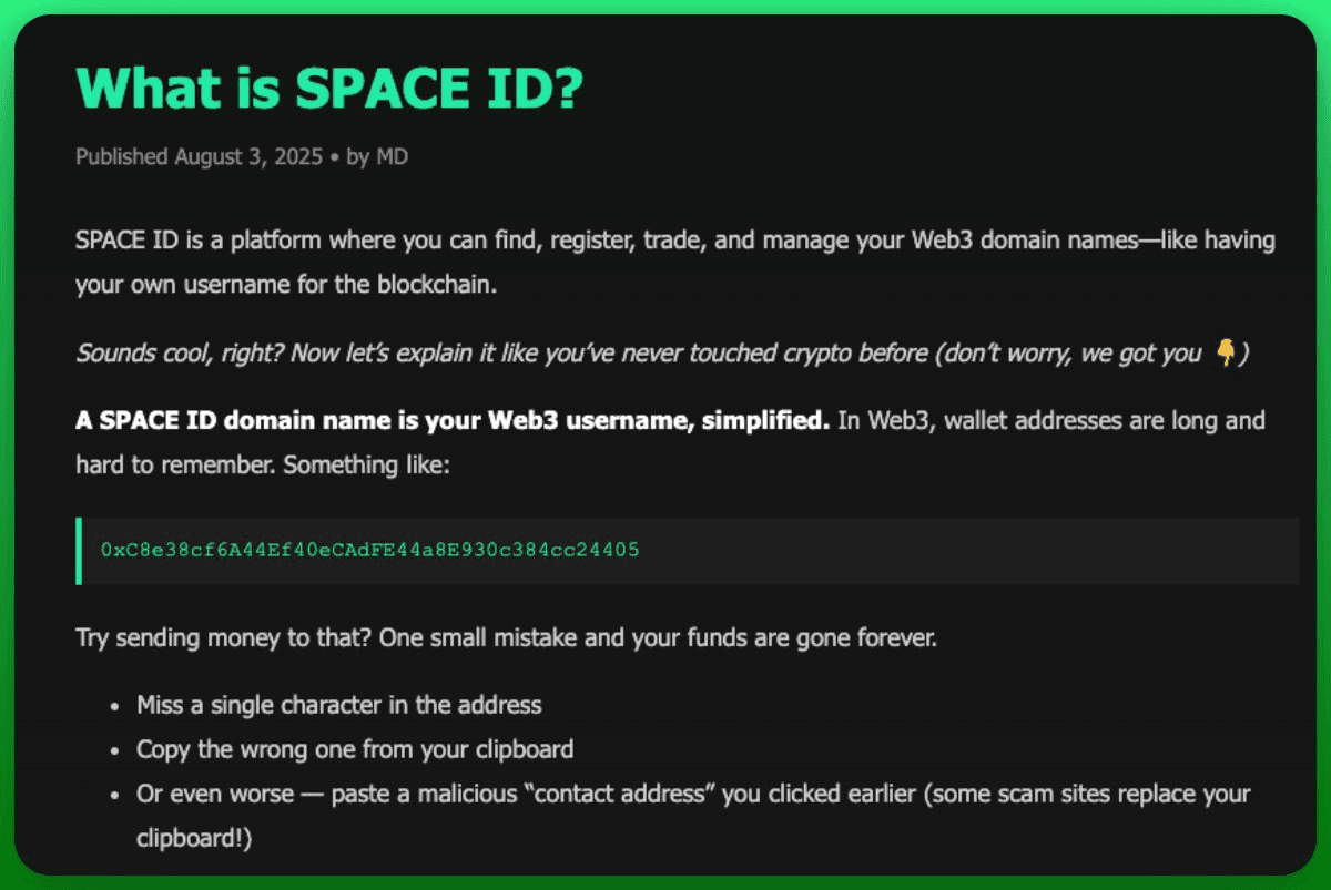 🔤 SPACE ID Launches Human-Readable Crypto Addresses