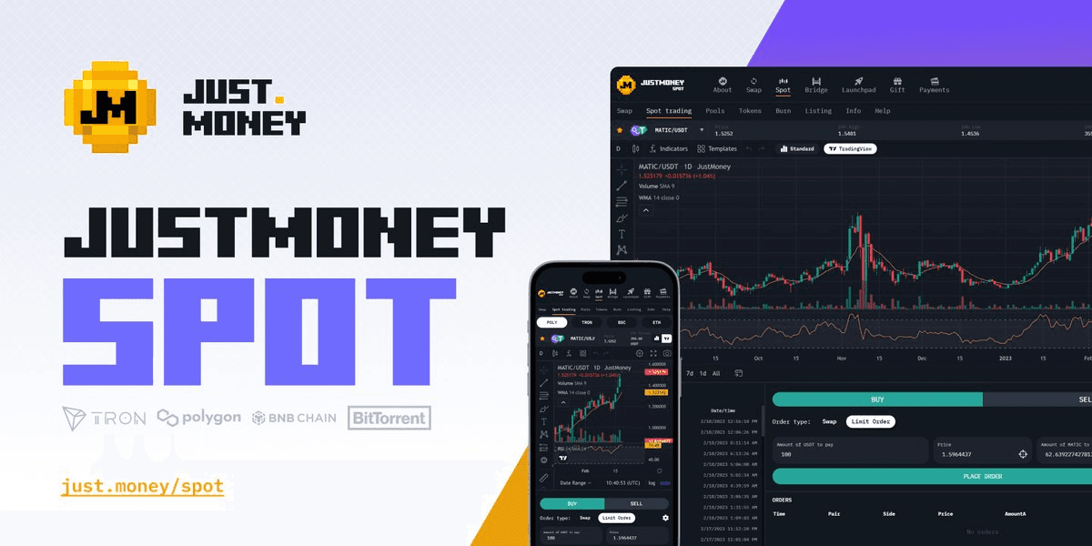 JustMoney Spot Launches On-Chain Trading Platform with Chart Integration